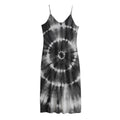Black And White Tie Dye Print Jersey Midi Cami Dress