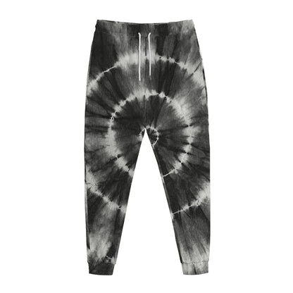 Black And White Tie Dye Print Jogger Pants
