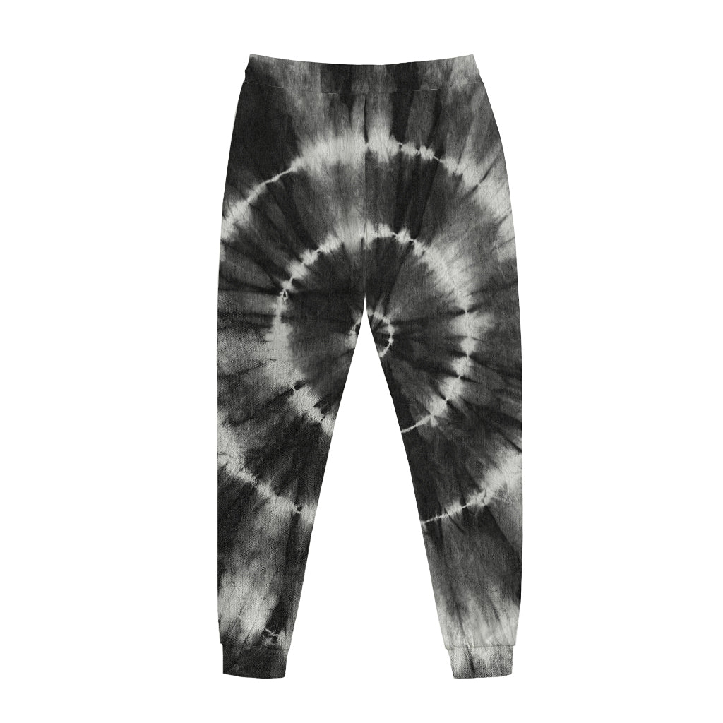 Black And White Tie Dye Print Jogger Pants