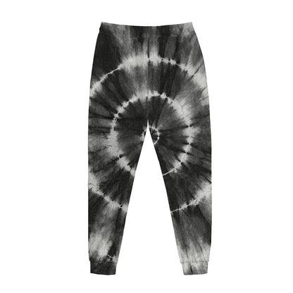 Black And White Tie Dye Print Jogger Pants