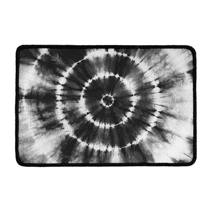 Black And White Tie Dye Print Kitchen Mat