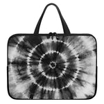 Black And White Tie Dye Print Laptop Sleeve With Handle