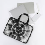 Black And White Tie Dye Print Laptop Sleeve With Handle