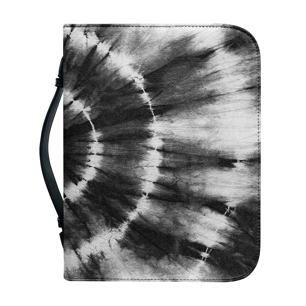 Black And White Tie Dye Print Leather Bible Cover