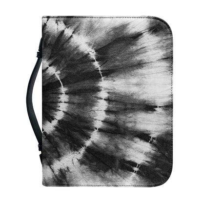 Black And White Tie Dye Print Leather Bible Cover