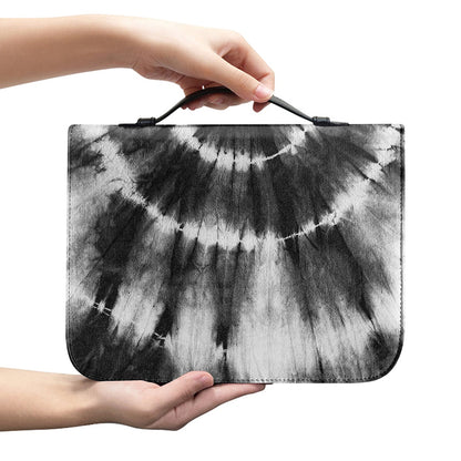 Black And White Tie Dye Print Leather Bible Cover