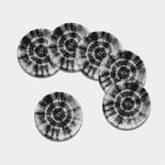 Black And White Tie Dye Print Leather Coaster Set