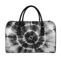 Black And White Tie Dye Print Leather Duffel Bag
