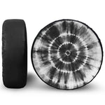 Black And White Tie Dye Print Leather Spare Tire Cover