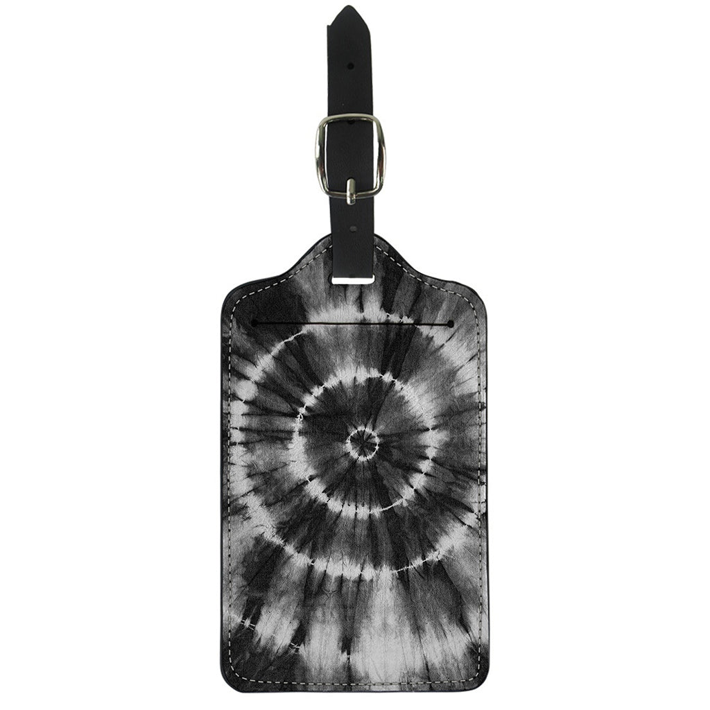 Black And White Tie Dye Print Luggage Tag