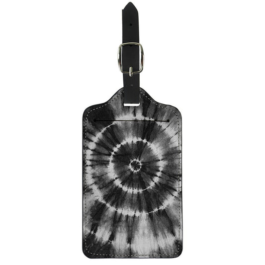 Black And White Tie Dye Print Luggage Tag