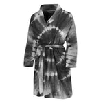 Black And White Tie Dye Print Men's Bathrobe