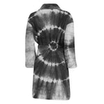 Black And White Tie Dye Print Men's Bathrobe
