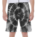 Black And White Tie Dye Print Men's Beach Shorts