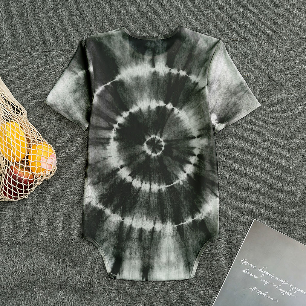 Black And White Tie Dye Print Men's Bodysuit