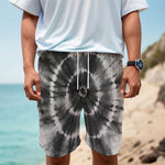 Black And White Tie Dye Print Men's Cargo Shorts