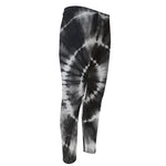 Black And White Tie Dye Print Men's Compression Pants