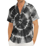 Black And White Tie Dye Print Men's Deep V-Neck Shirt