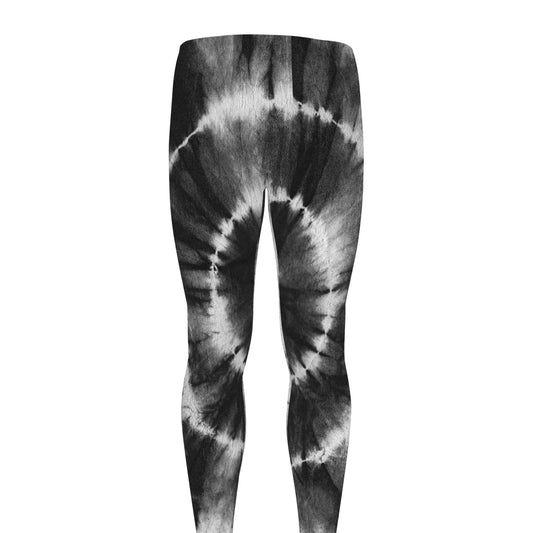 Black And White Tie Dye Print Men's leggings