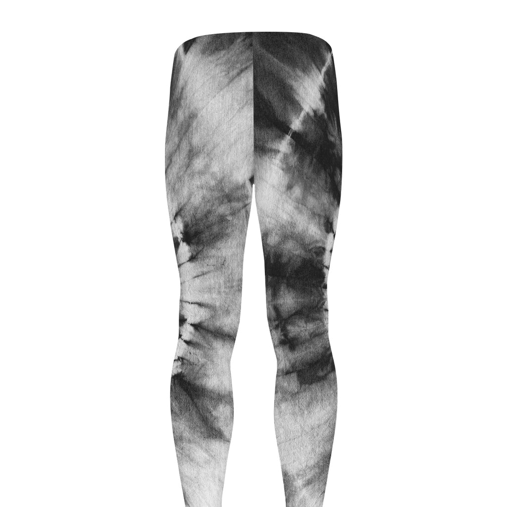Black And White Tie Dye Print Men's leggings