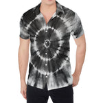 Black And White Tie Dye Print Men's Shirt