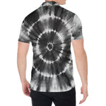 Black And White Tie Dye Print Men's Shirt