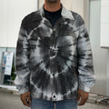 Black And White Tie Dye Print Men's Shirt Jacket