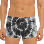 Black And White Tie Dye Print Men's Short Boxer Briefs