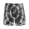 Black And White Tie Dye Print Men's Athletic Shorts
