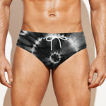 Black And White Tie Dye Print Men's Swim Briefs