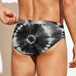 Black And White Tie Dye Print Men's Swim Briefs