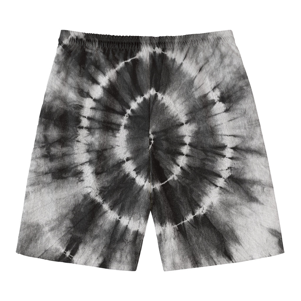 Black And White Tie Dye Print Men's Swim Trunks