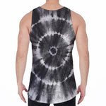 Black And White Tie Dye Print Men's Velvet Tank Top