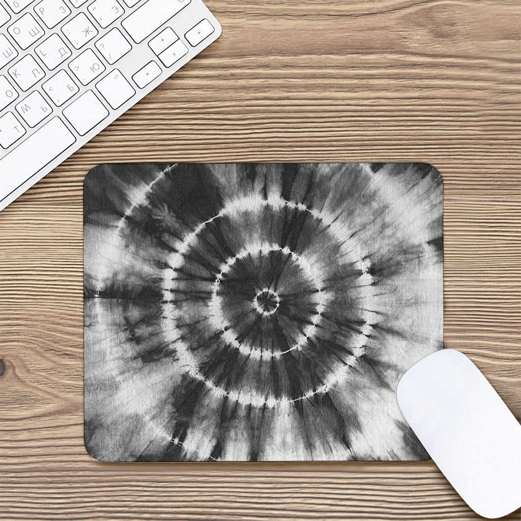 Black And White Tie Dye Print Mouse Pad