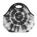 Black And White Tie Dye Print Neoprene Lunch Bag