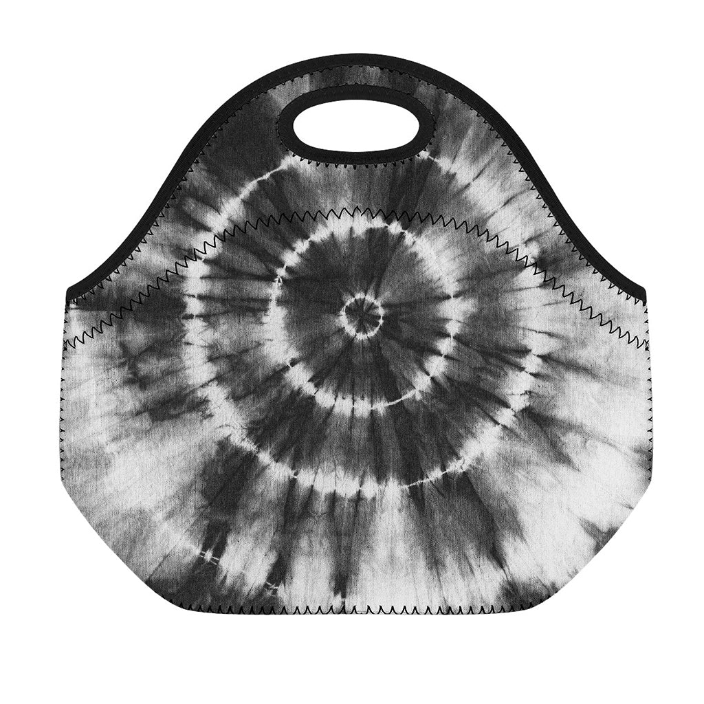 Black And White Tie Dye Print Neoprene Lunch Bag