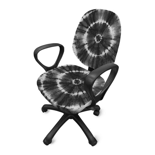 Black And White Tie Dye Print Office Chair Cover