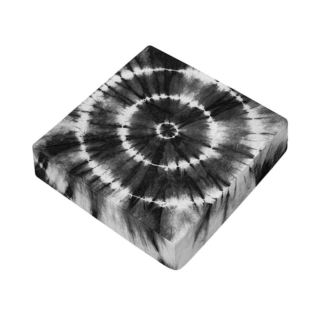 Black And White Tie Dye Print Outdoor Seat Cushion Cover