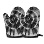 Black And White Tie Dye Print Oven Mitts