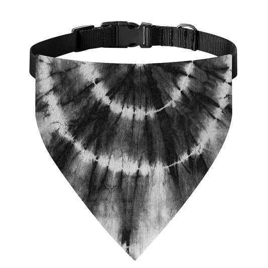 Black And White Tie Dye Print Over The Collar Dog Bandana