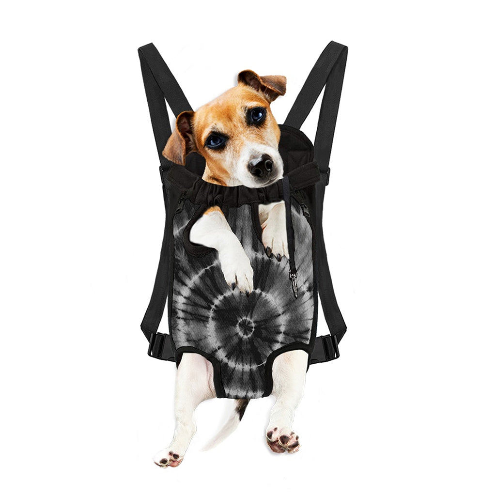 Black And White Tie Dye Print Pet Carrier Backpack