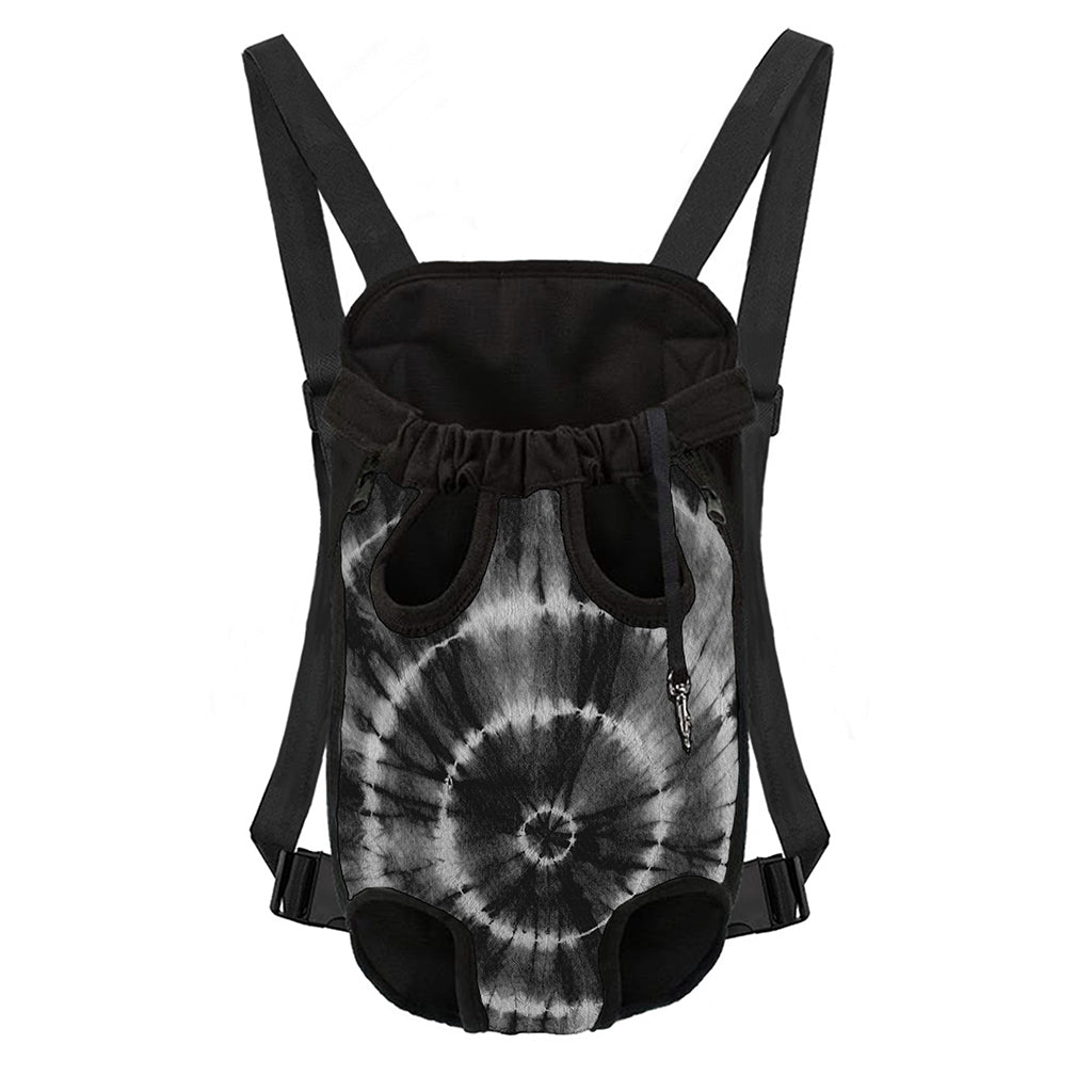 Black And White Tie Dye Print Pet Carrier Backpack