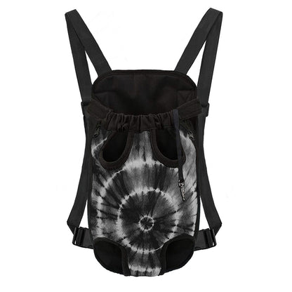 Black And White Tie Dye Print Pet Carrier Backpack