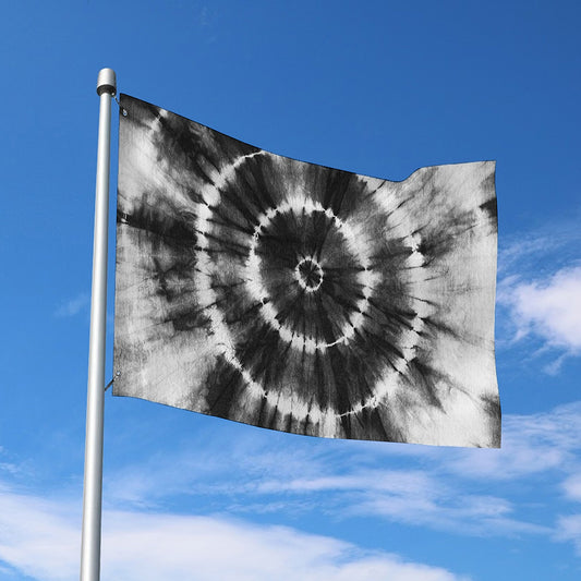Black And White Tie Dye Print Polyester Flag