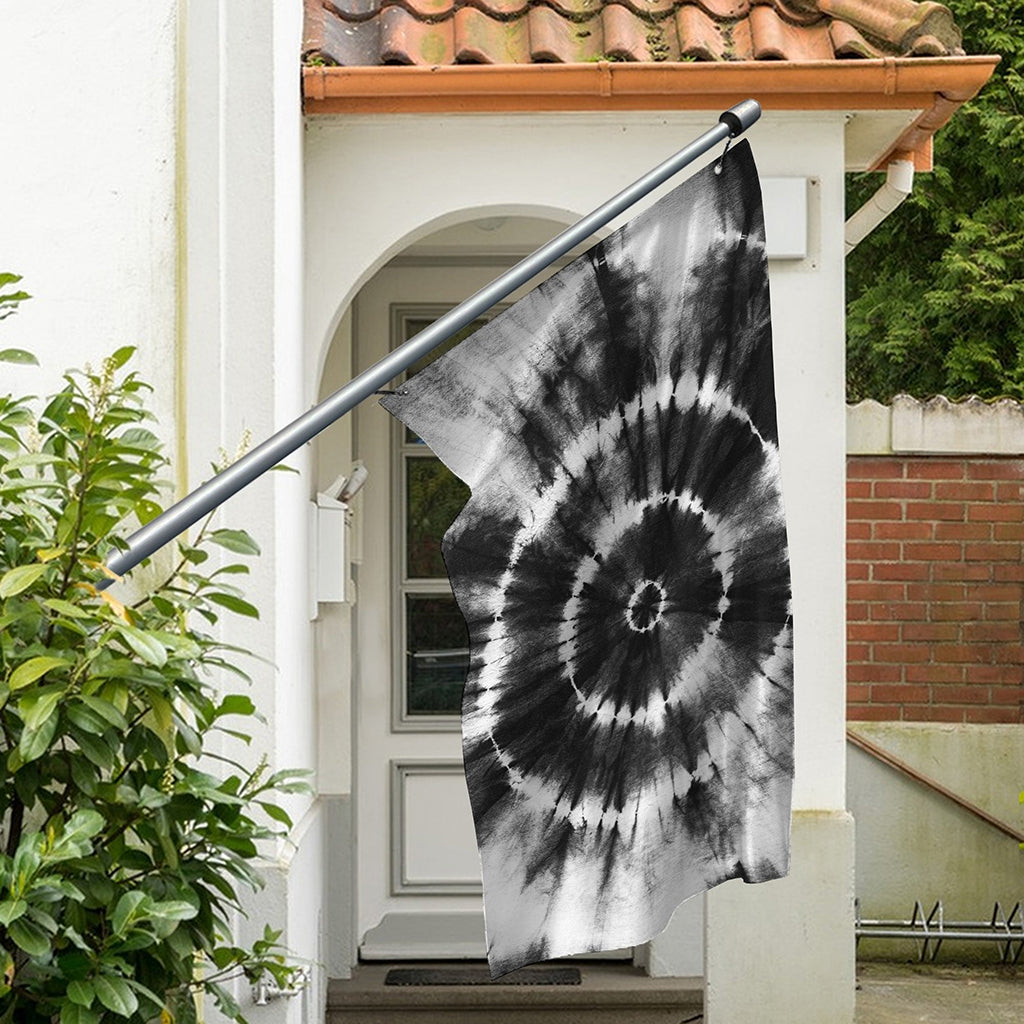 Black And White Tie Dye Print Polyester Flag