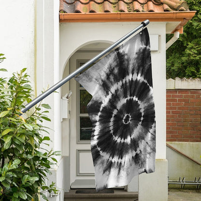 Black And White Tie Dye Print Polyester Flag