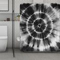 Black And White Tie Dye Print Polyester Shower Curtain