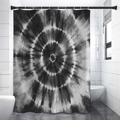 Black And White Tie Dye Print Premium Shower Curtain