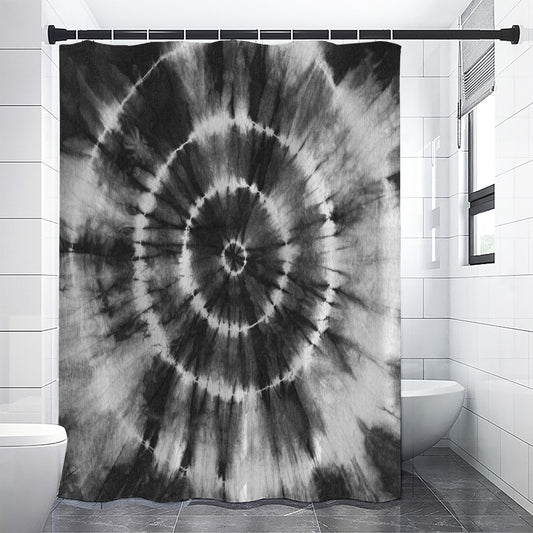 Black And White Tie Dye Print Premium Shower Curtain