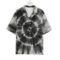 Black And White Tie Dye Print Rayon Hawaiian Shirt